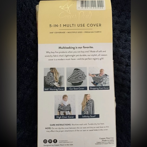 3/$30 NEW Copper Pearl Baby Car Seat Scarf Cart Nursing Cover 5 In 1 Multi Use - Picture 9 of 11